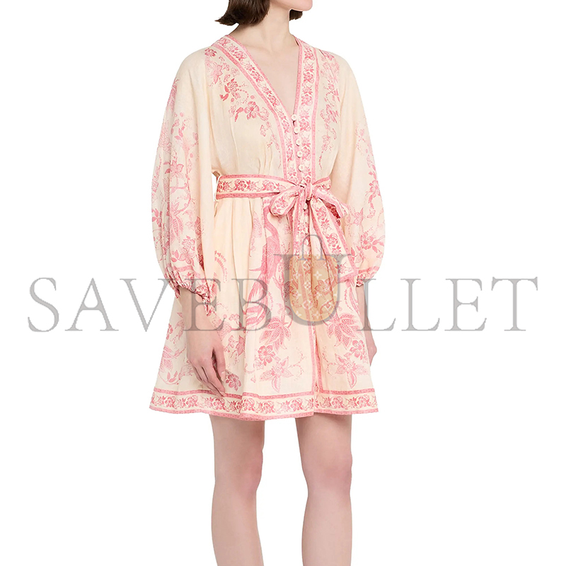 ZIMMERMANN LUCKY LINEN MINI DRESS 3500DSS252